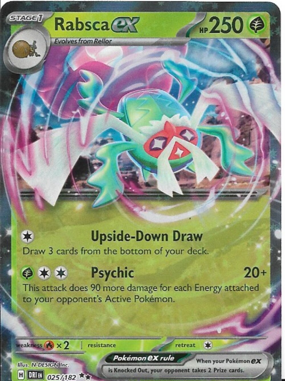Pokemon Rabsca ex 025/182 Destined Rivals Non-Holo NM